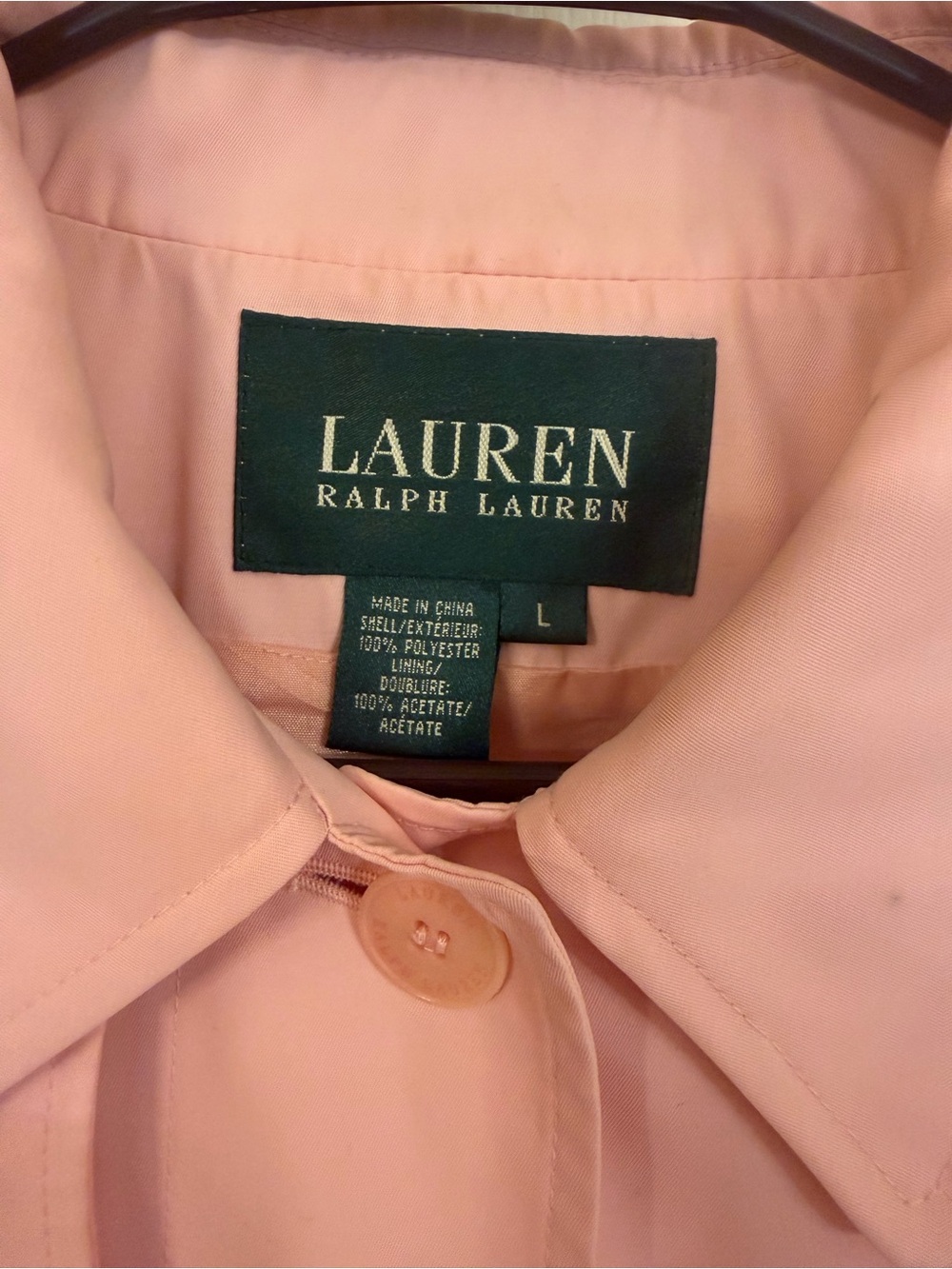 Ralph Lauren Soft Pink Single-Breasted Trench Coat - Picture 6 of 6